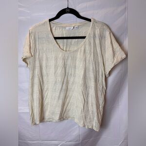 J Jill Cream Short Sleeve Women's Tee